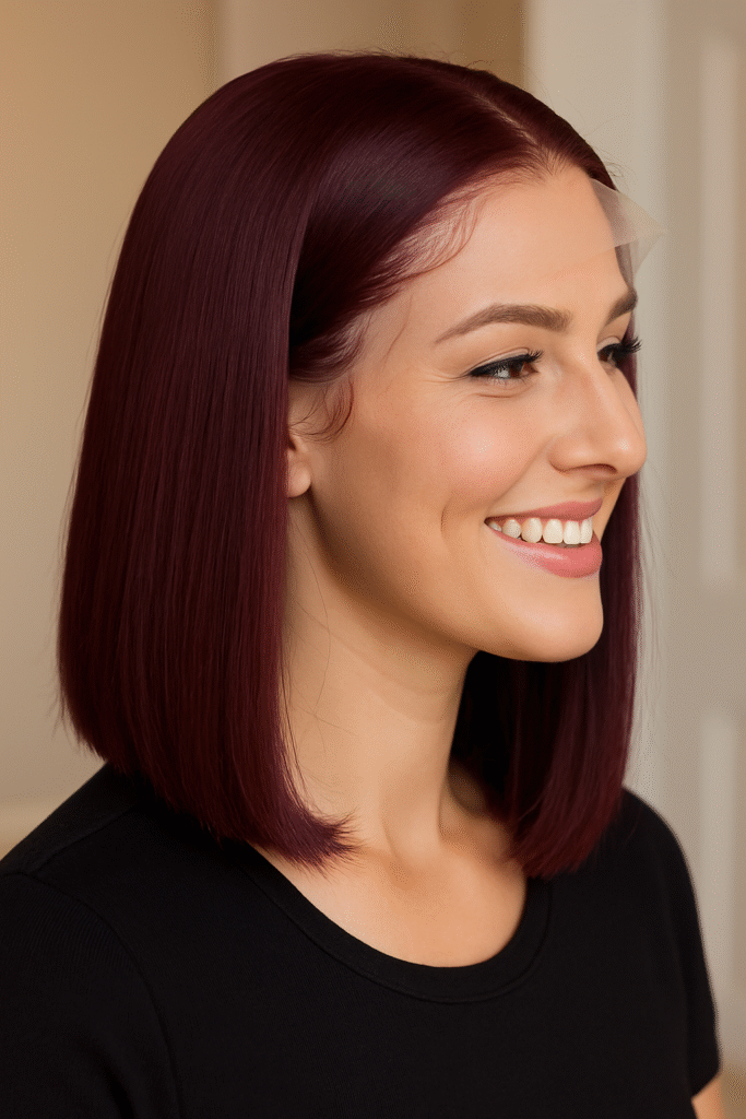 XQzeet 13X4 Lace Frontal Burgundy #99J Bob