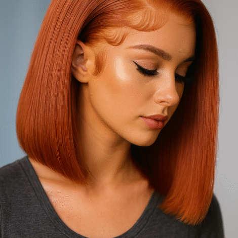 Bob Human Hair – side view (color #350)