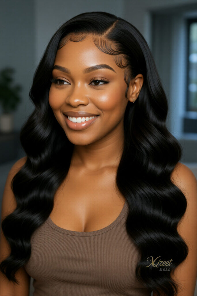 XQzeet 9x6 HD Lace Closure #1B Body Wave