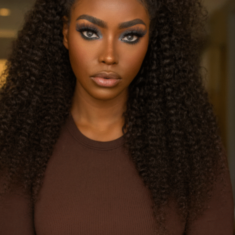 XQzeet 360 HD Lace #1B Kinky Curly