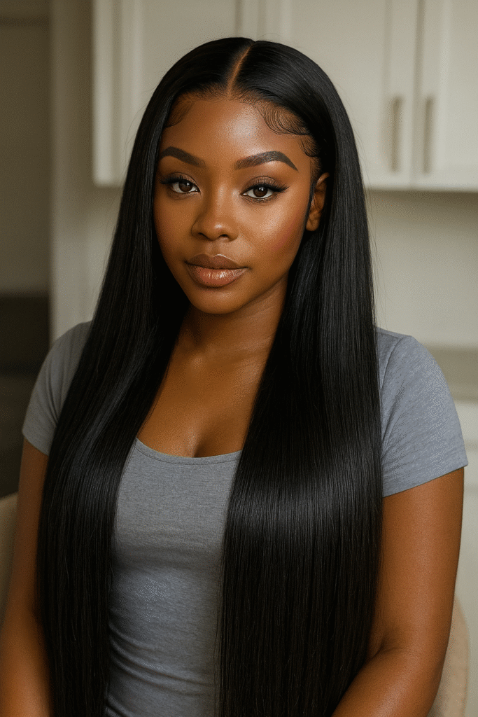 XQzeet 13x4 HD Lace Frontal #1B 200% Silky Straight