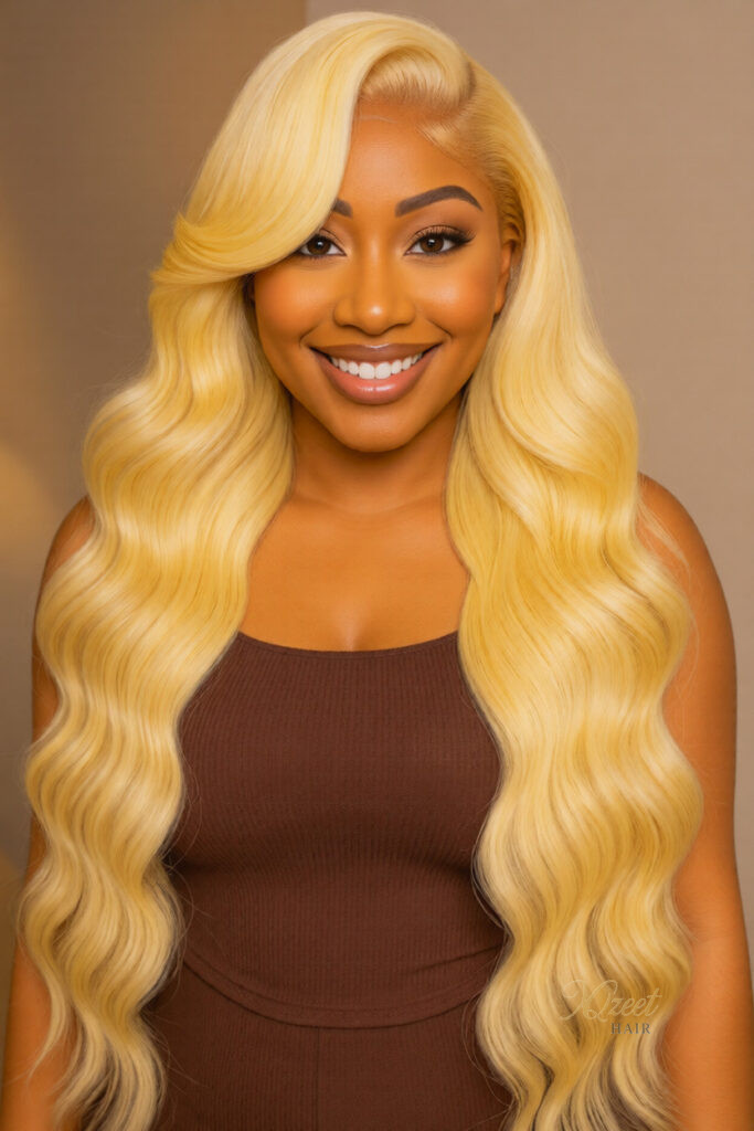 XQzeet 13x4 Lace Frontal Blonde #613 Body Wave