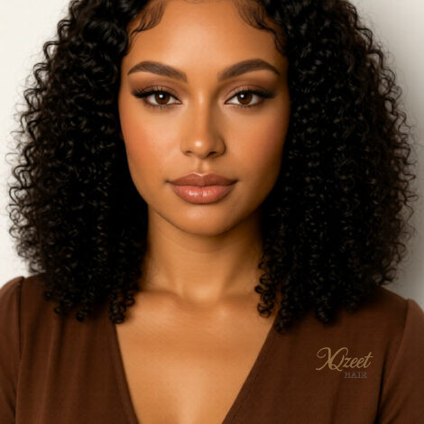 XQzeet 200% Density Afro Curly Bang Wig