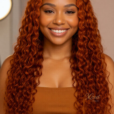 XQzeet 7×5 HD Lace Closure #350 Ginger Water Wave