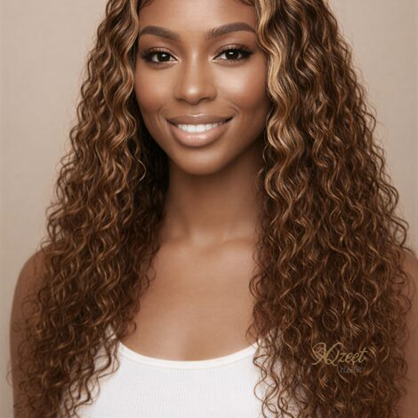 XQzeet 7×5 HD Lace Closure #P4/27 Highlight Deep Wave