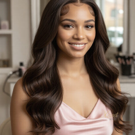XQzeet 9×6 HD Lace Closure #4 Medium Brown Body Wave