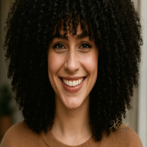 XQzeet 200% Density Afro Curly Bang Wig