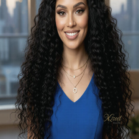 XQzeet 13×6 HD Lace Frontal #1B Burmese Curly