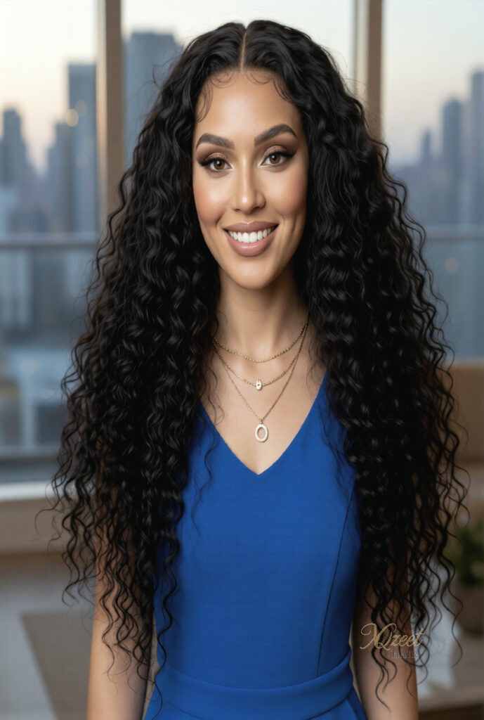 XQzeet 13×6 HD Lace Frontal #1B Burmese Curly