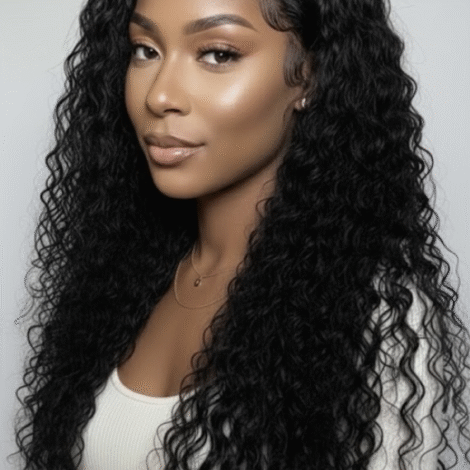 XQzeet 13×6 HD Lace Frontal #1B Deep Wave