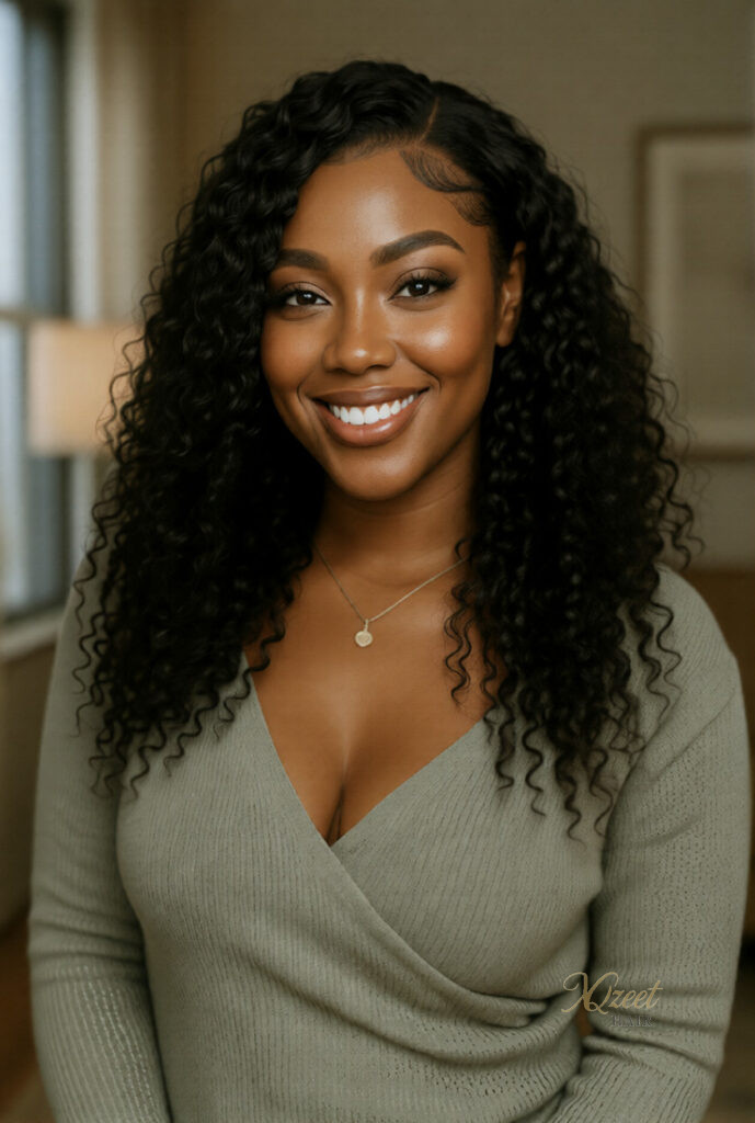 XQzeet 5×5 Transparent Lace Closure #1B Burmese Curly