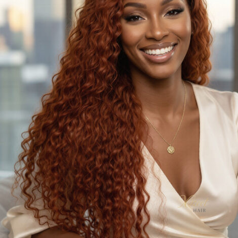 XQzeet 7×5 HD Lace Closure Ginger #350 Deep Wave