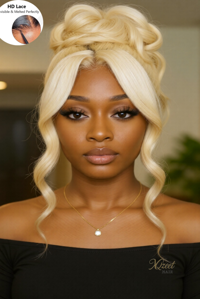 XQzeet 360 HD Lace #613 Blonde Silky Straight
