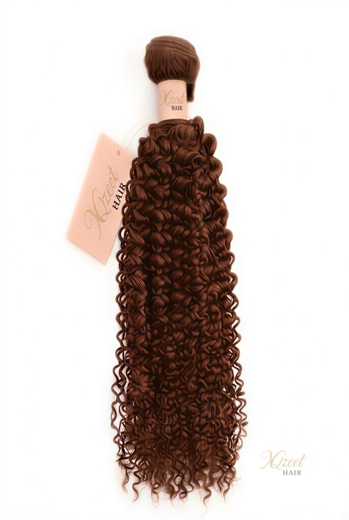 XQzeet #4 Chestnut Brown Kinky Curly Bundle