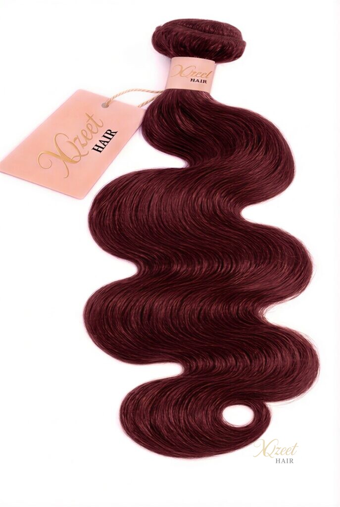 XQzeet #99J Burgundy Body Wave Bundle