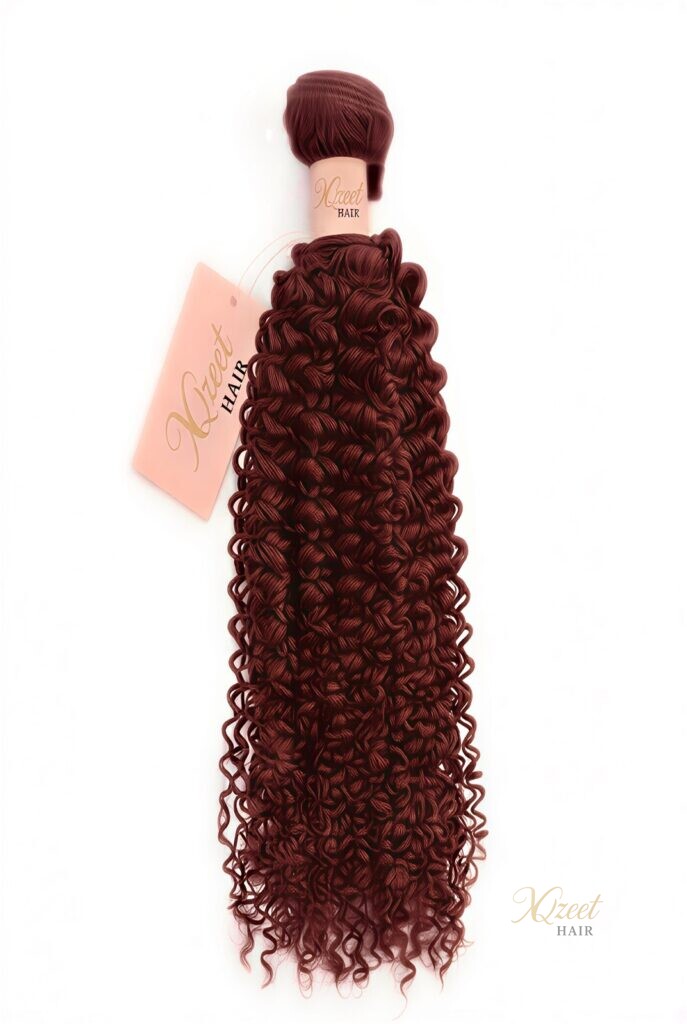 XQzeet #99J Burgundy Kinky Curly Bundle