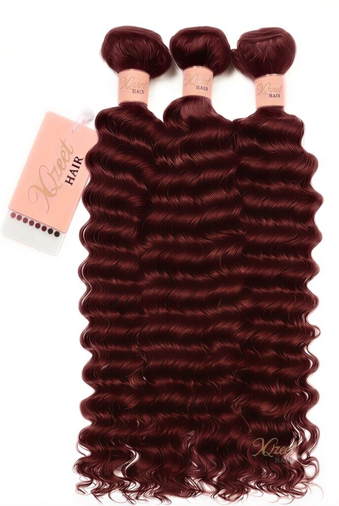 XQzeet #99J Burgundy Deep Wave Bundle