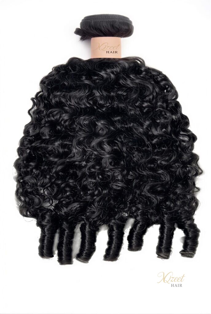XQzeet #1B Burmese Curly Bundle