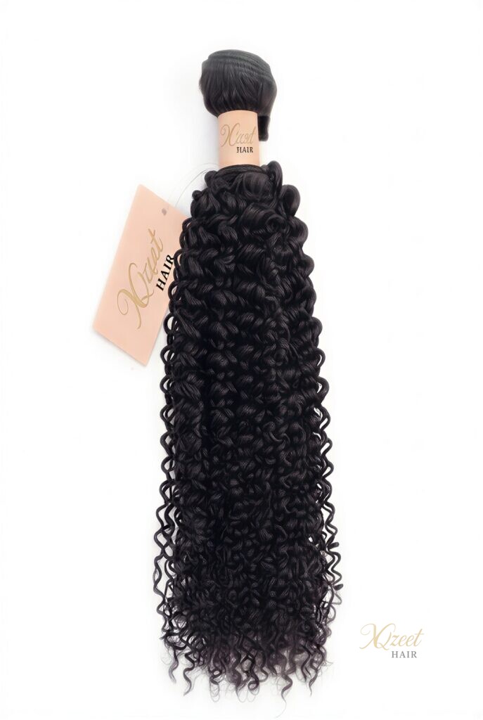 XQzeet #1B Kinky Curly Bundle