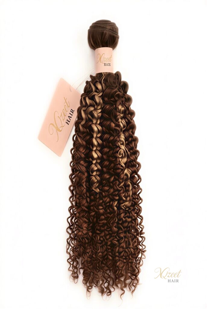 XQzeet #P4/27 Highlight Kinky Curly Bundle