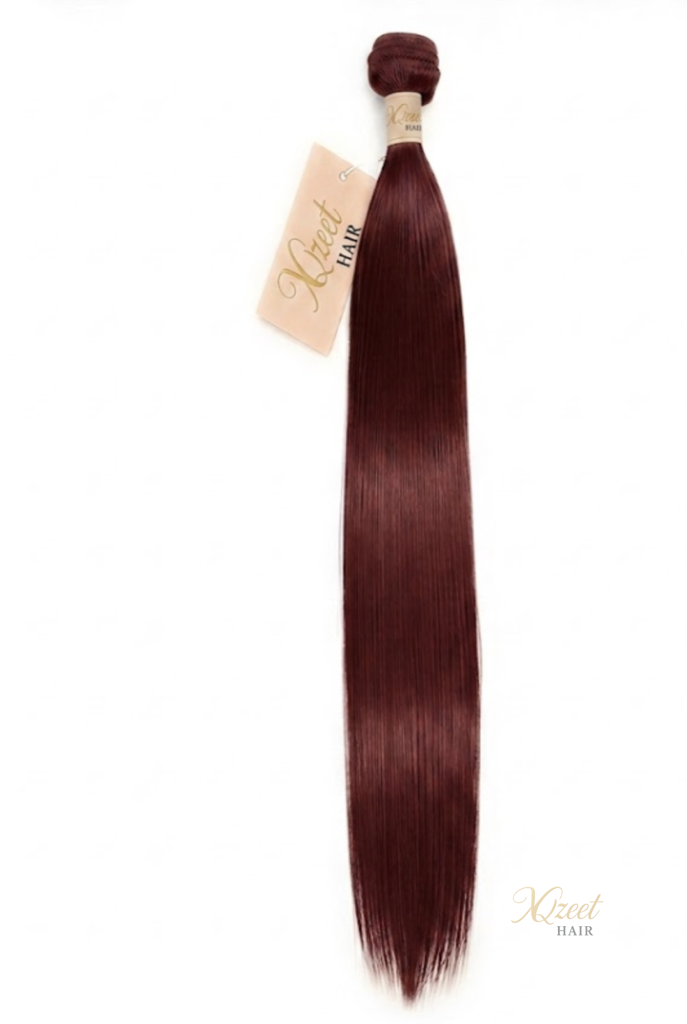 XQzeet #99J Burgundy Silky Straight Bundle